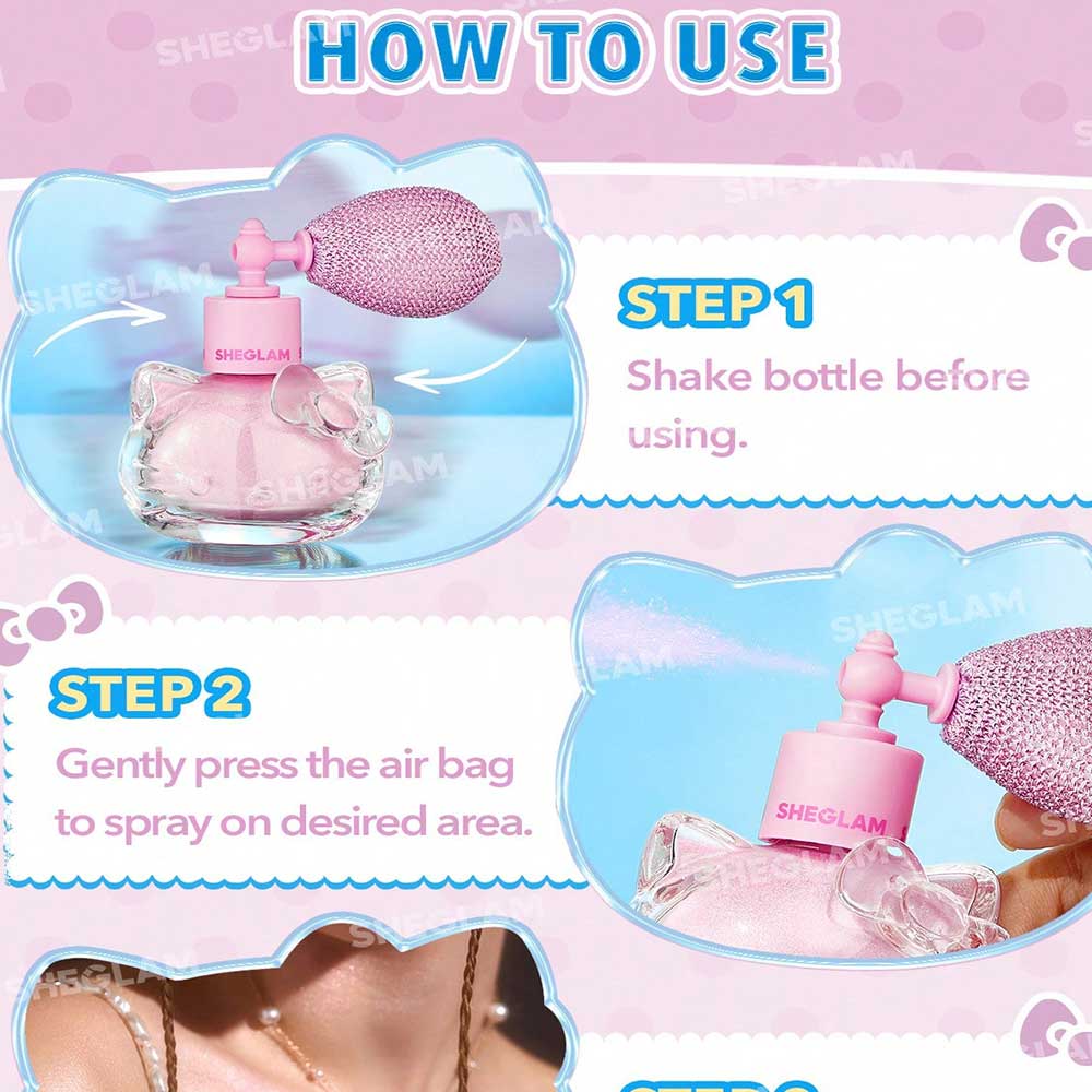 هایلایتر و بادی میست هلو کیتی شیگلم Sheglam مدل Hello kitty
